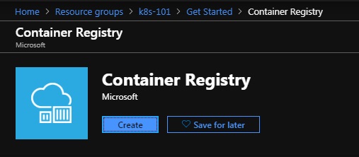 Create container registry