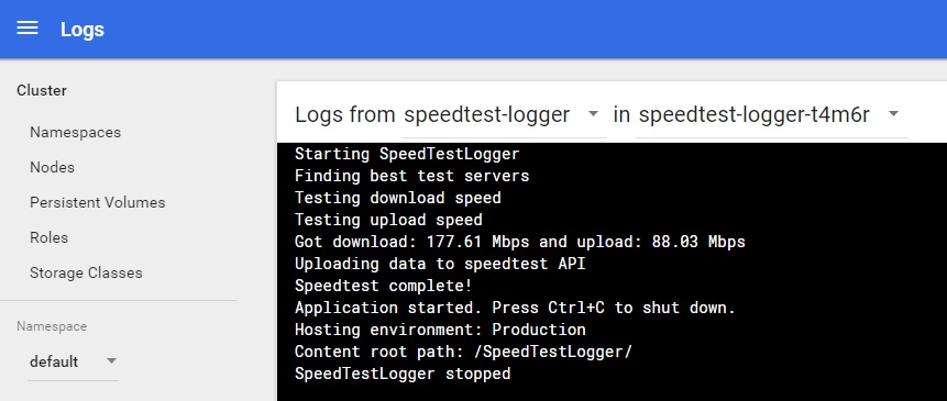 Logger logs on cluster