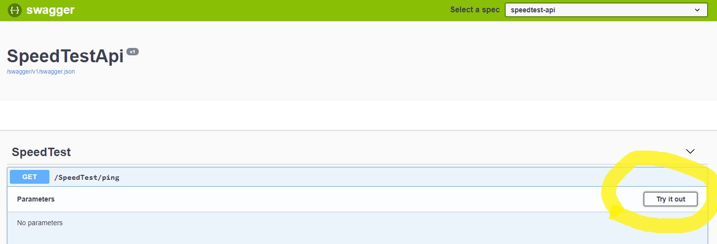 speedtest-api Swagger UI