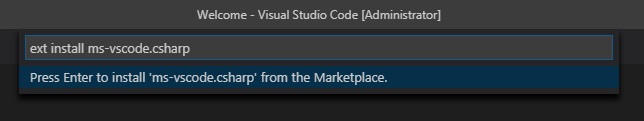 VS Code installation of csharp package